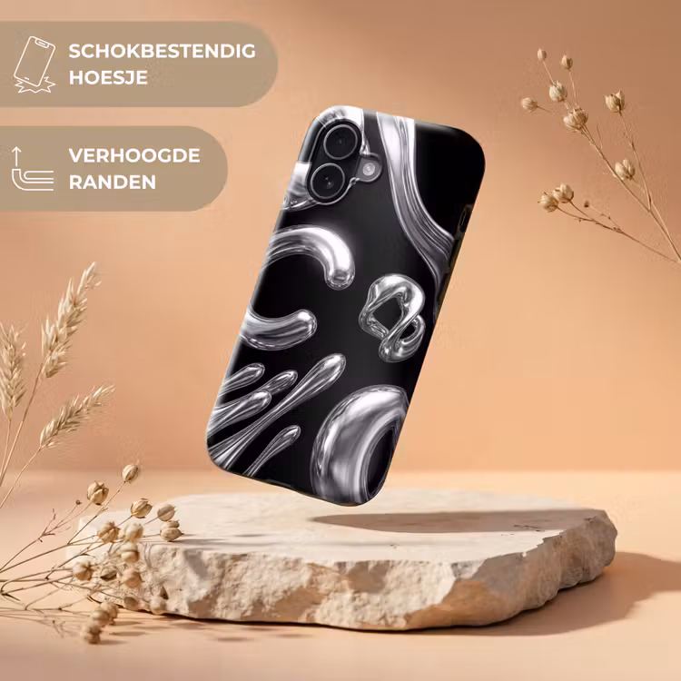 Telefoonhoesje Toughcase - Abstract - Vormen - Zilver — 5