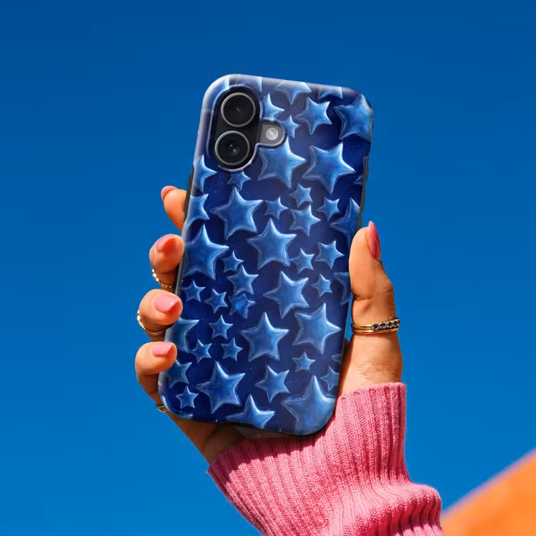 Telefoonhoesje Toughcase - Blauwe sterren patroon — 2