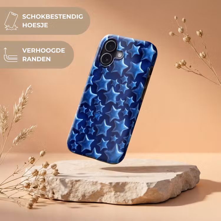 Telefoonhoesje Toughcase - Blauwe sterren patroon — 5