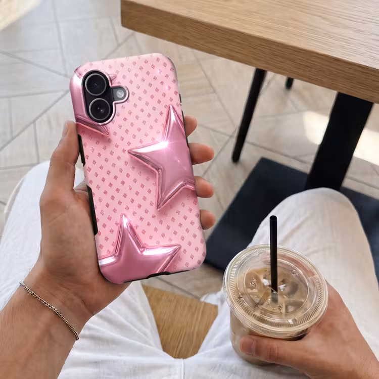 Telefoonhoesje Toughcase - Sterren - Roze - Abstract — 4