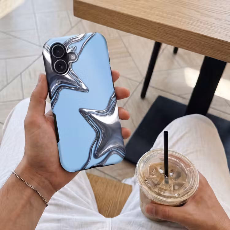 Telefoonhoesje Toughcase - Sterren - Vloeibaar - Zilver — 4
