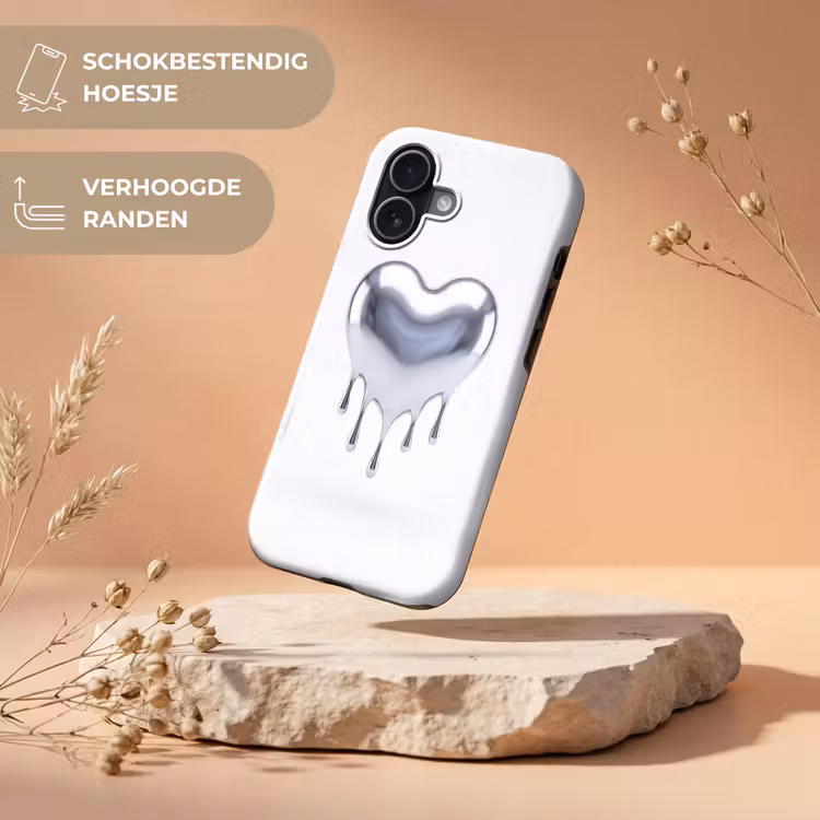 Telefoonhoesje Toughcase - Zilveren hart - Abstract — 5