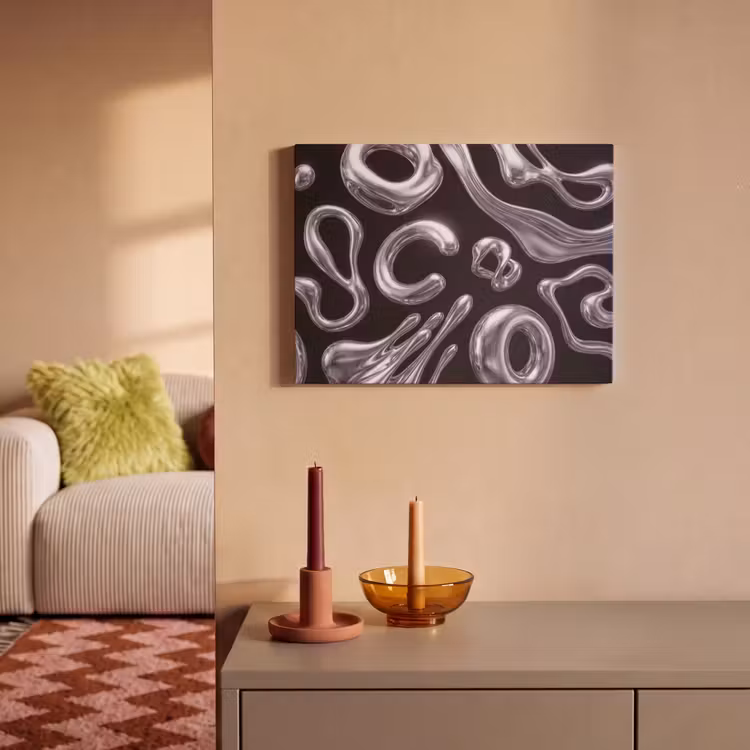 Akoestisch schilderij - Abstract - Vormen - Zilver — 2