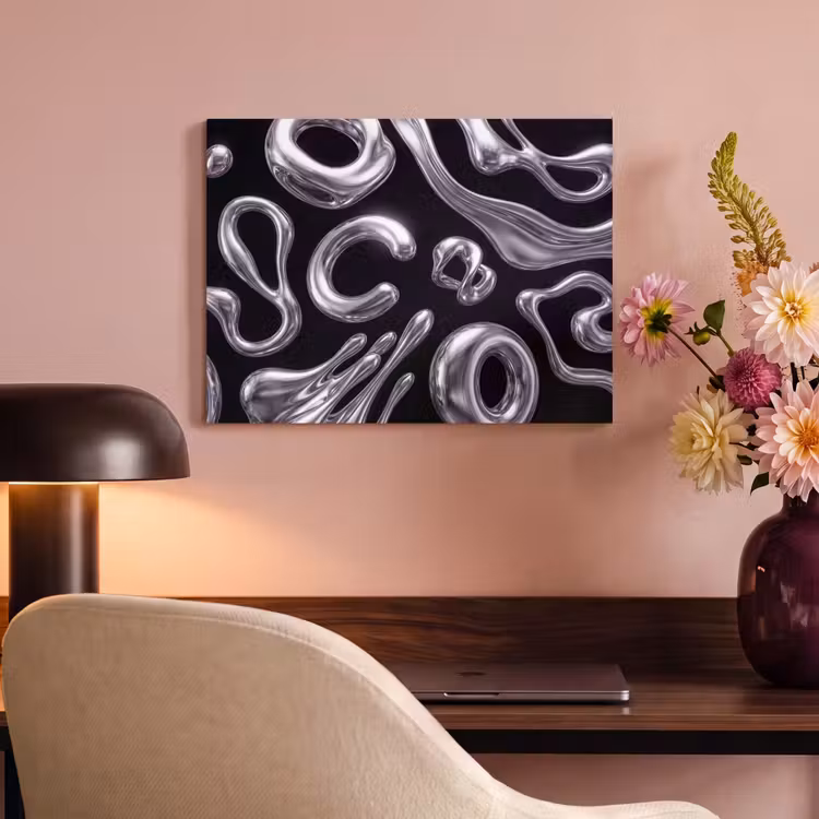 Akoestisch schilderij - Abstract - Vormen - Zilver — 4