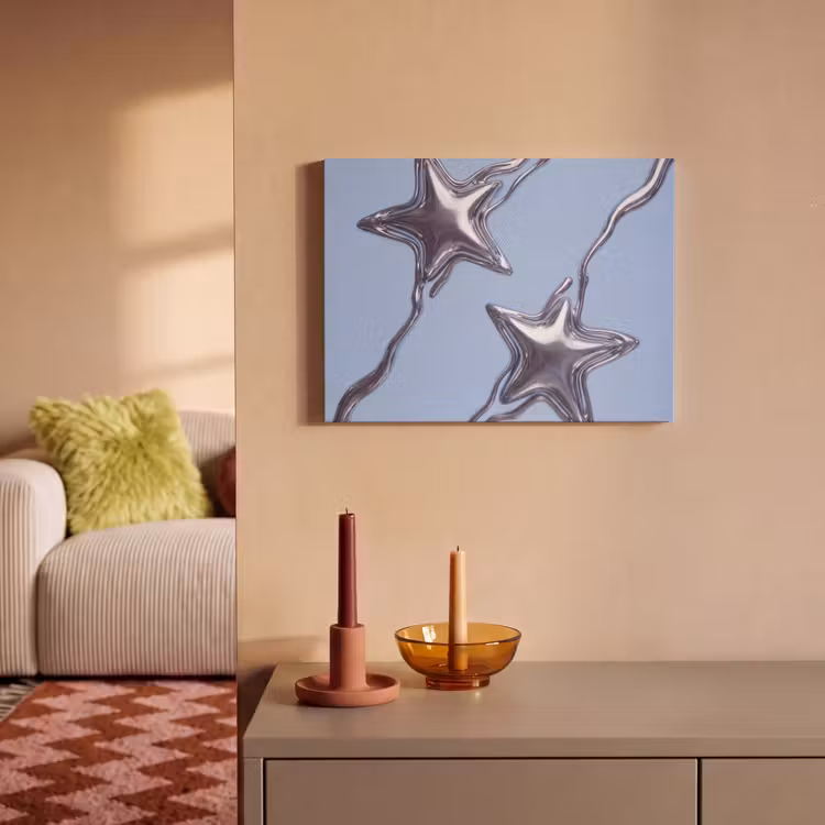 Akoestisch schilderij - Sterren - Vloeibaar - Zilver — 2