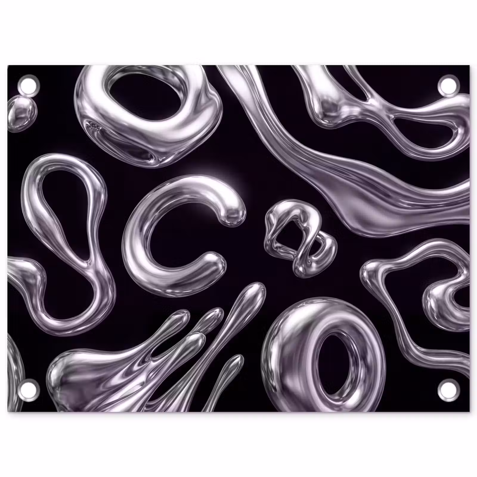 Tuinposter - Abstract - Vormen - Zilver — 1