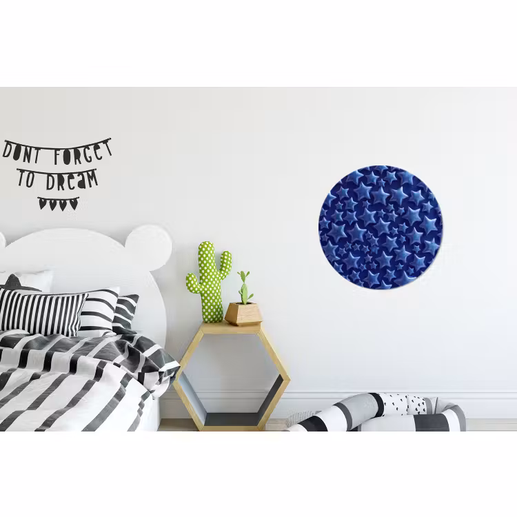 Muurcirkel aluminium - Blauwe sterren patroon — 5