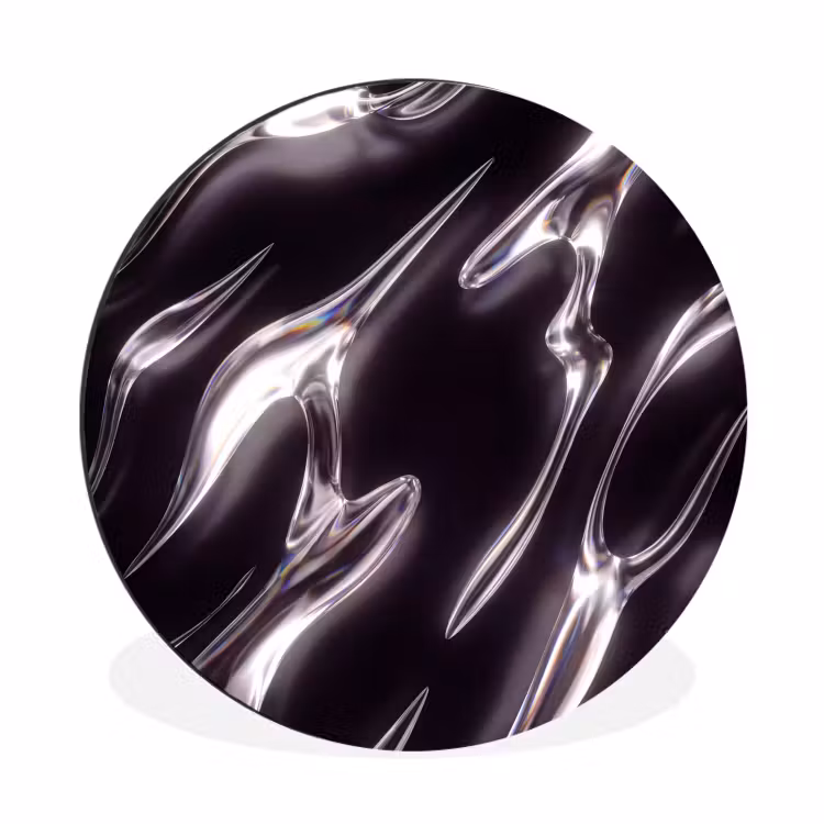 Muurcirkel aluminium - Glas - Vormen - Abstract — 1