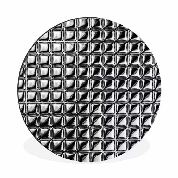 Muurcirkel aluminium - Patroon - Abstract - Zwart-wit — 1