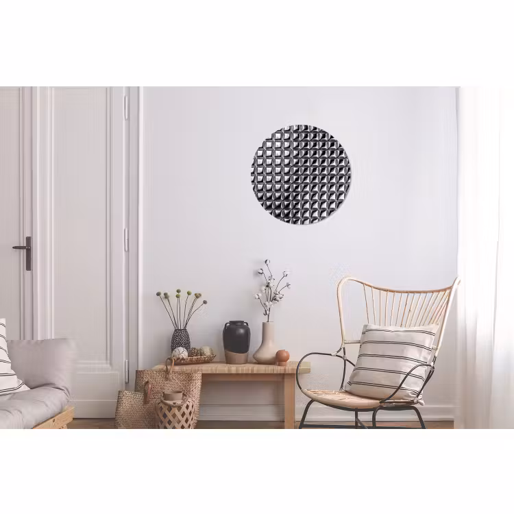 Muurcirkel aluminium - Patroon - Abstract - Zwart-wit — 2