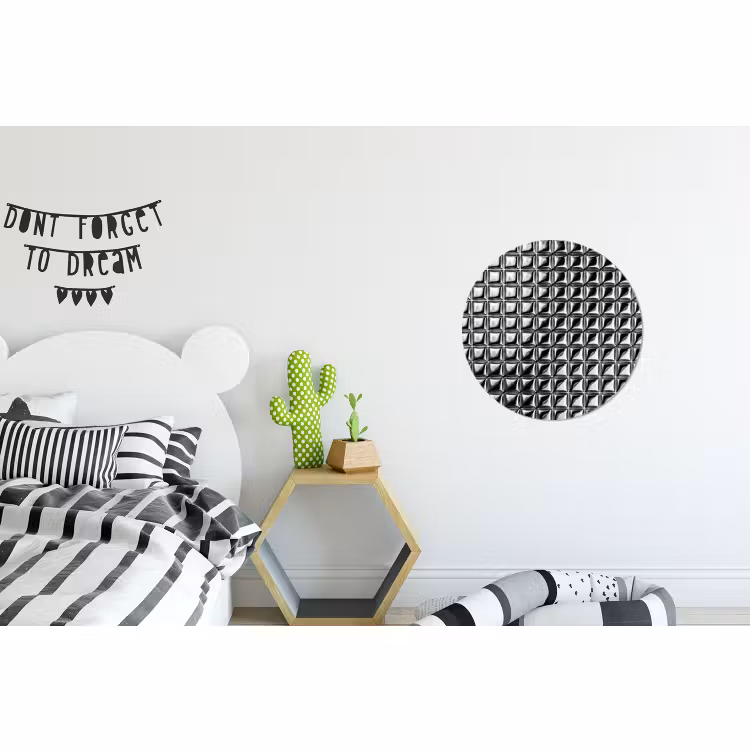 Muurcirkel aluminium - Patroon - Abstract - Zwart-wit — 5