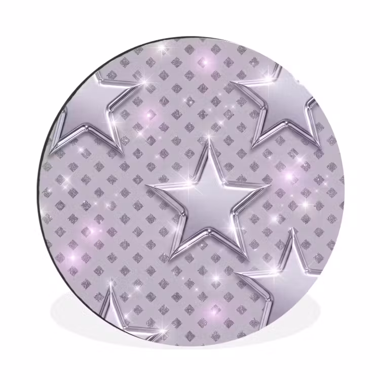 Muurcirkel aluminium - Sterren - Zilver - Abstract — 1