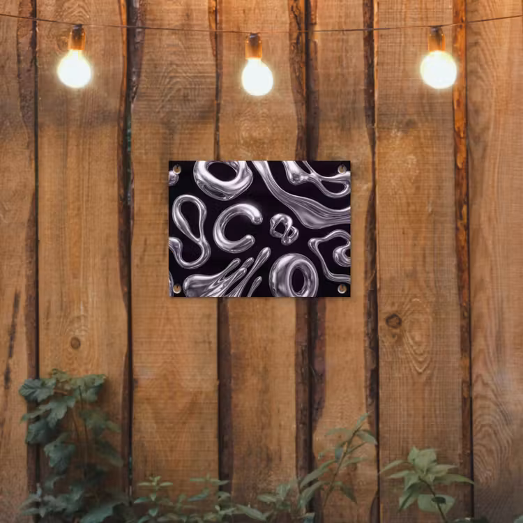 Tuinposter - Abstract - Vormen - Zilver — 2