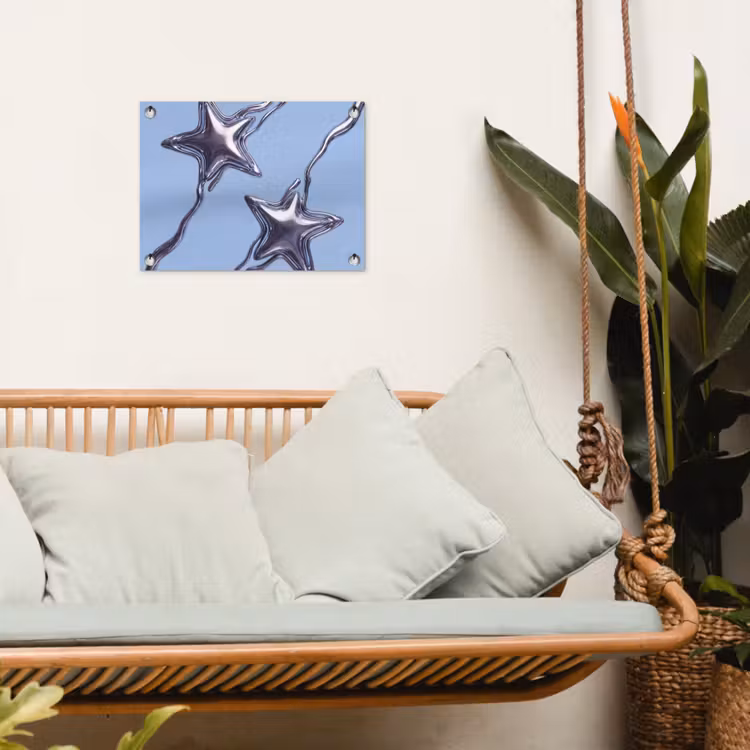 Tuinposter - Sterren - Vloeibaar - Zilver — 5