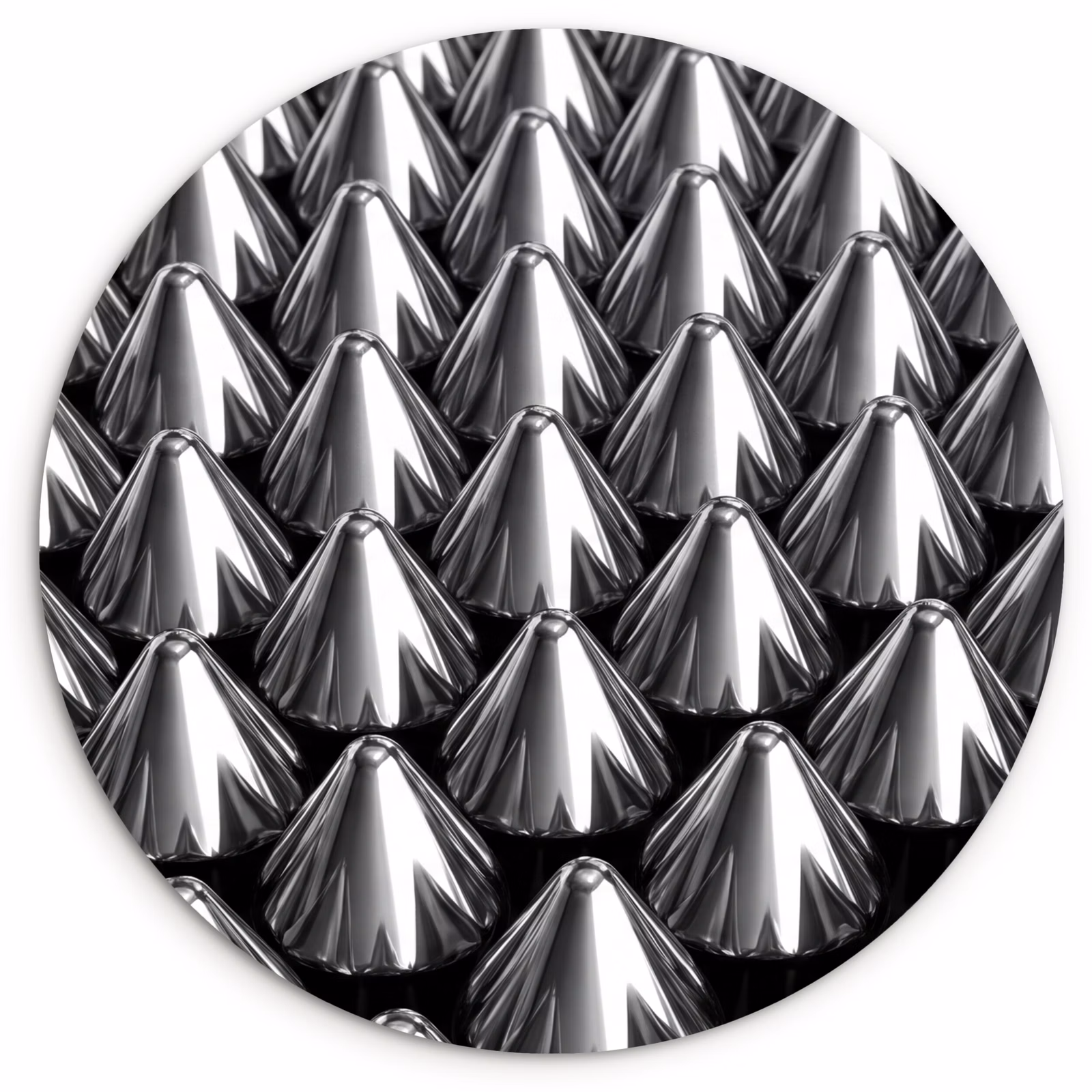 Muurcirkel glas - Metalen kegels - Patroon — 1