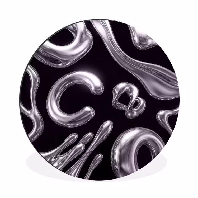 Muurcirkel aluminium - Abstract - Vormen - Zilver — 1