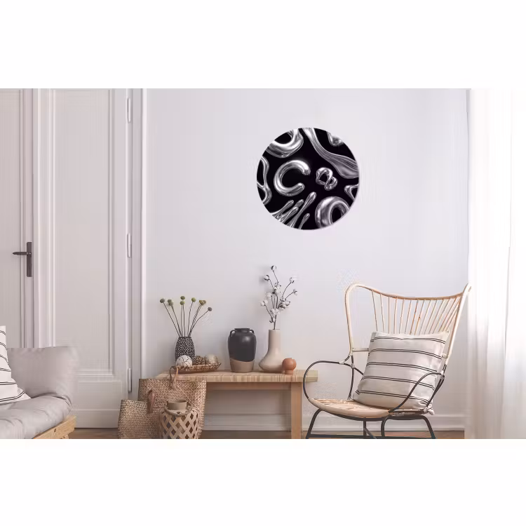 Muurcirkel aluminium - Abstract - Vormen - Zilver — 2