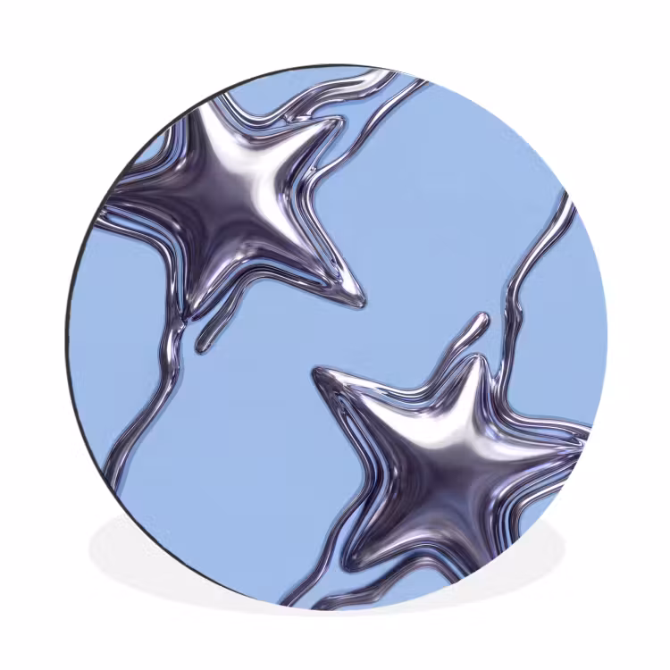 Muurcirkel aluminium - Sterren - Vloeibaar - Zilver — 1