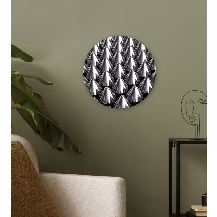 Muurcirkel glas - Metalen kegels - Patroon — 3