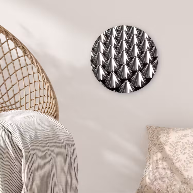 Muurcirkel glas - Metalen kegels - Patroon — 5