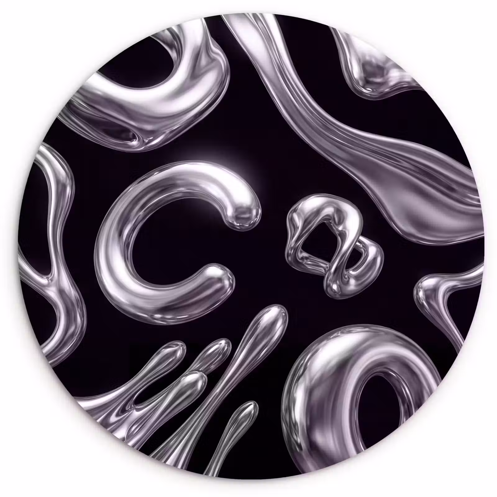 Muurcirkel glas - Abstract - Vormen - Zilver — 1