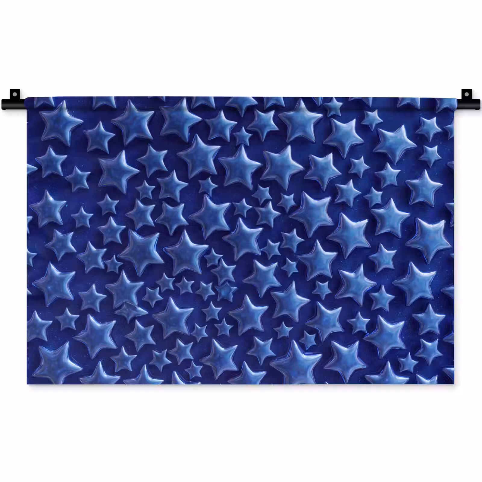 Wandkleed - Blauwe sterren patroon — 1