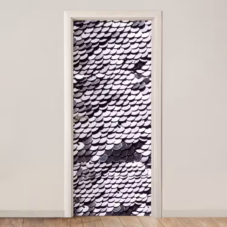 Deursticker - Pailletten - Zilver - Patroon — 1