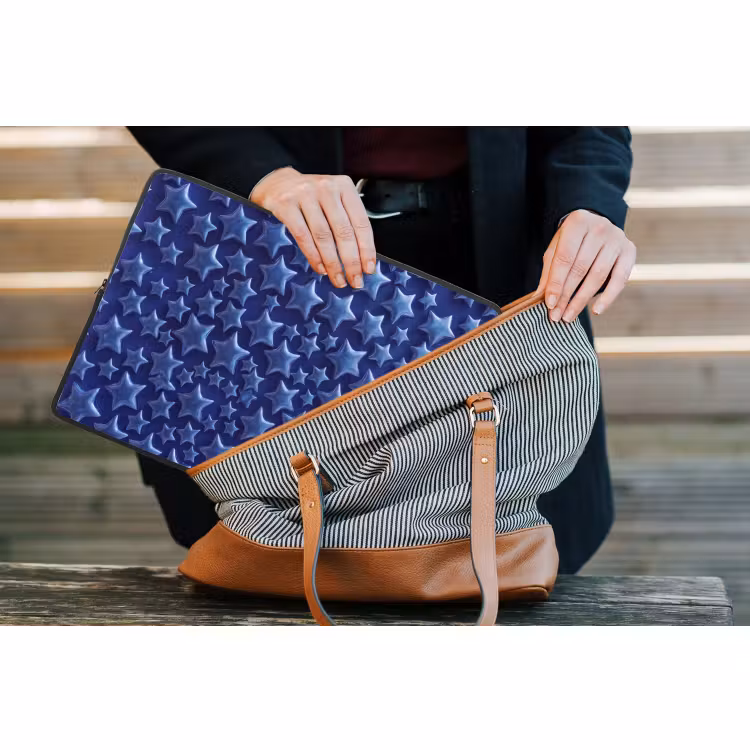 Laptophoes Blauwe sterren patroon — 4