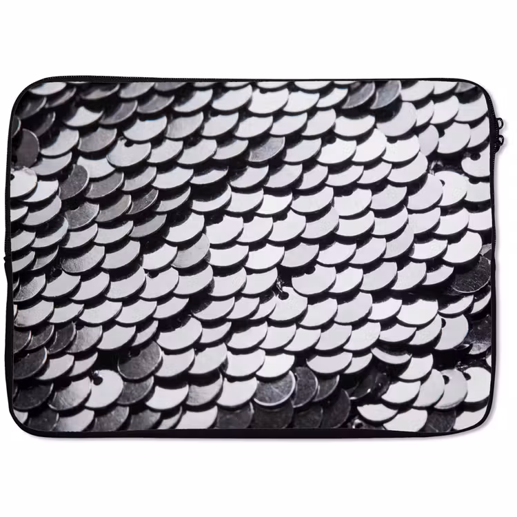 Laptophoes Pailletten - Zilver - Patroon — 1