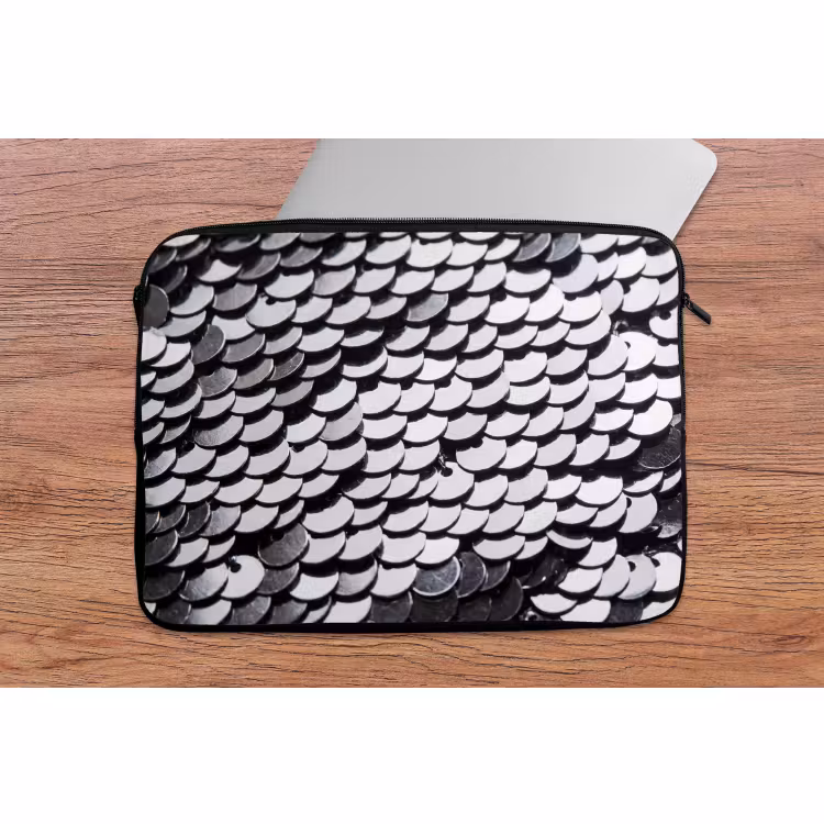 Laptophoes Pailletten - Zilver - Patroon — 2