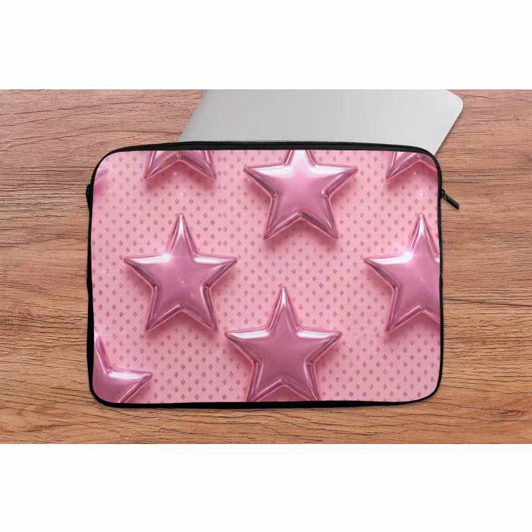 Laptophoes Sterren - Roze - Abstract — 2