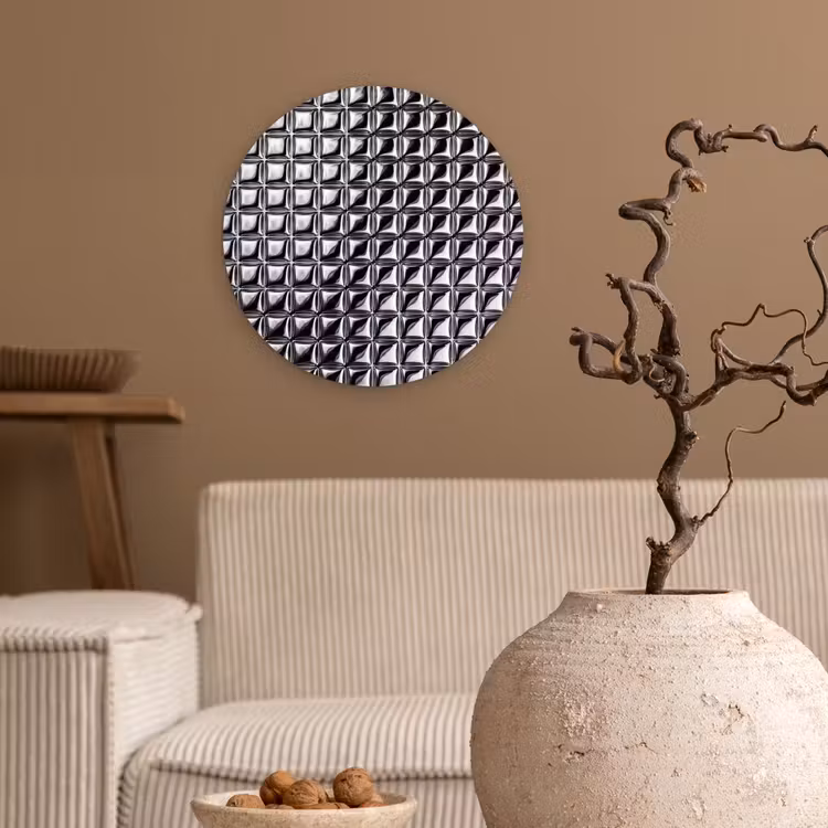 Muurcirkel glas - Patroon - Abstract - Zwart-wit — 2