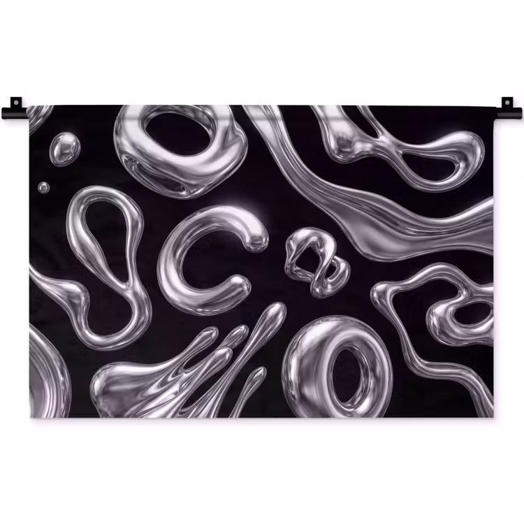 Wandkleed - Abstract - Vormen - Zilver — 1