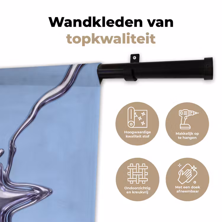 Wandkleed - Sterren - Vloeibaar - Zilver — 3