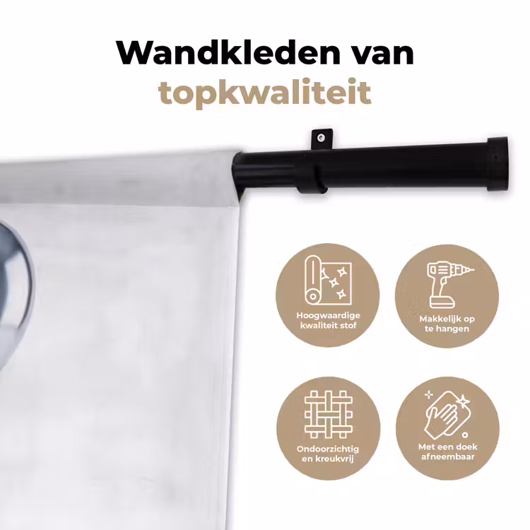 Wandkleed - Zilveren hart - Abstract — 3