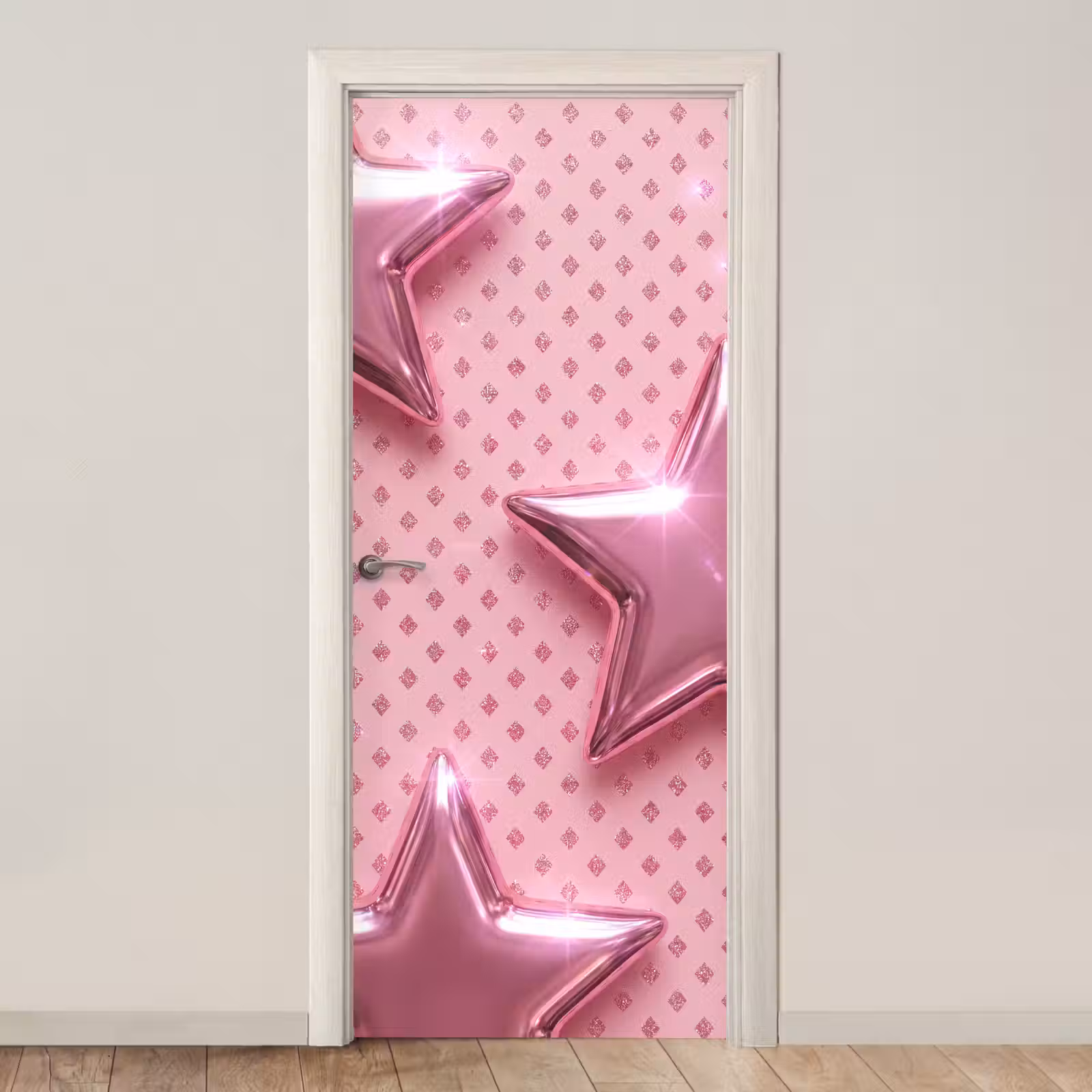 Deursticker - Sterren - Roze - Abstract — 1