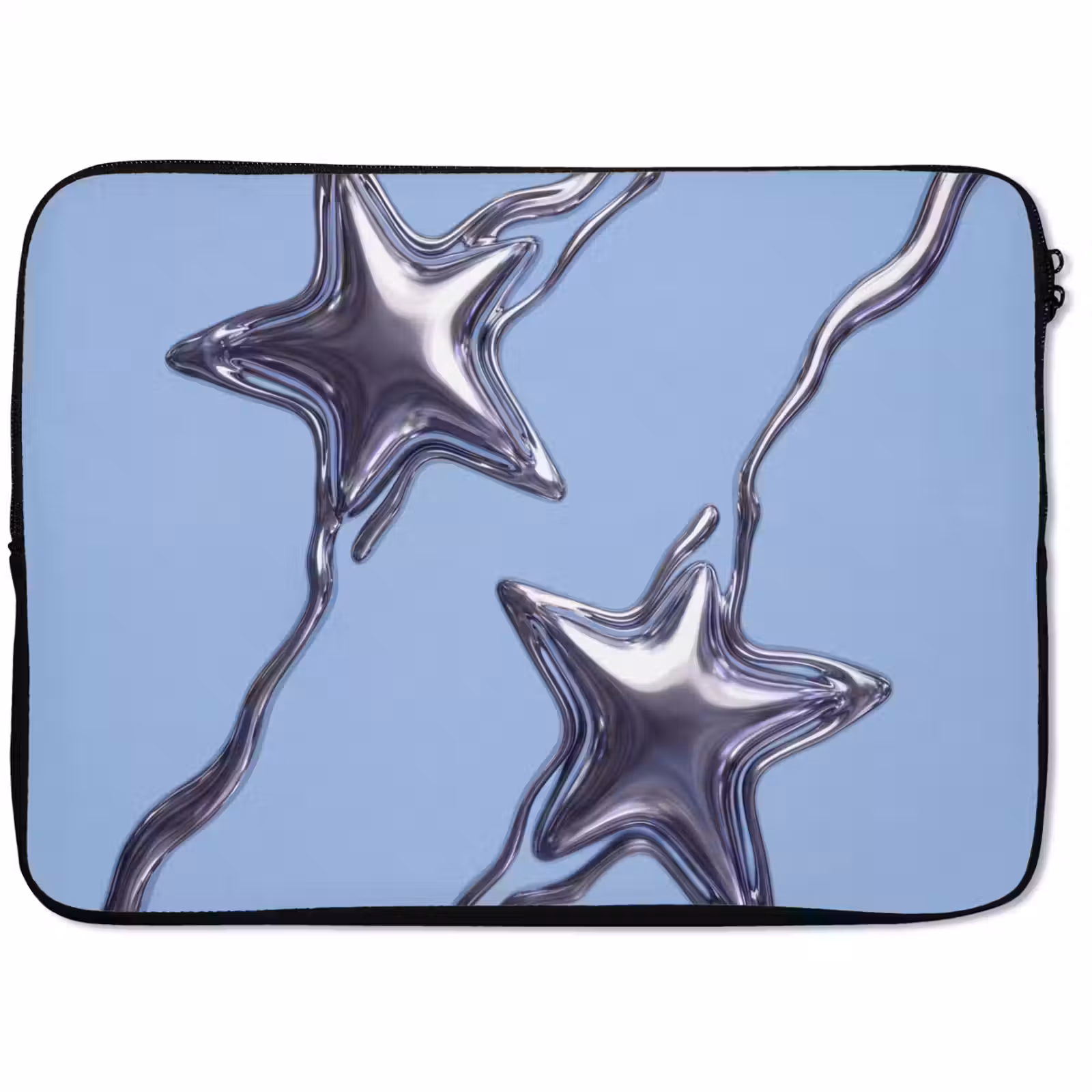 Laptophoes Sterren - Vloeibaar - Zilver — 1