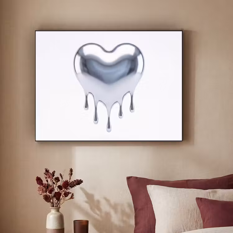 Art frame - Zilveren hart - Abstract — 3