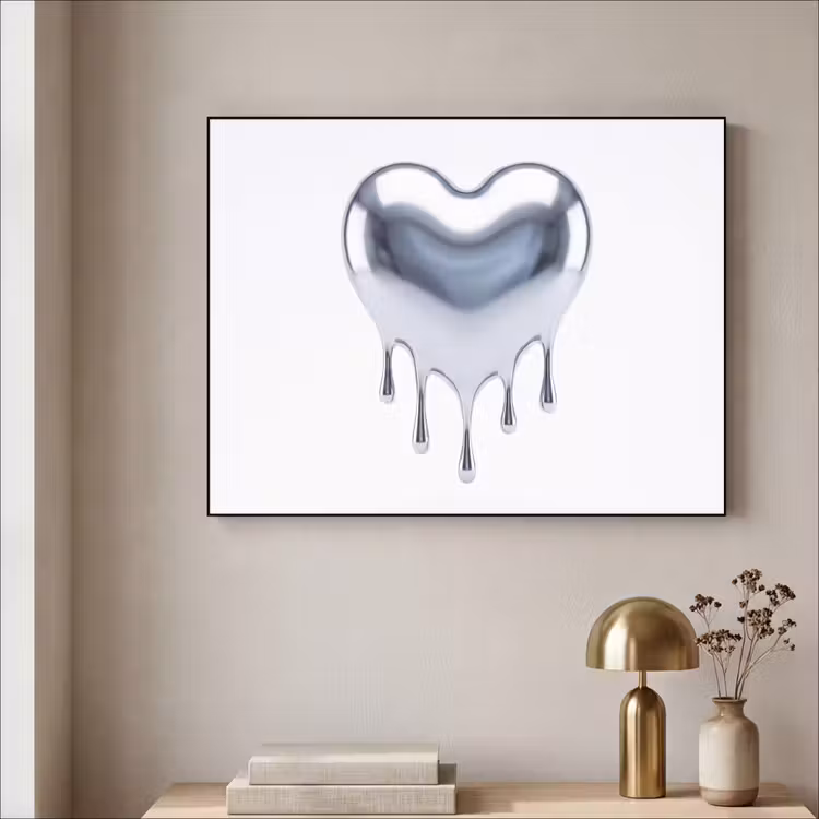 Art frame - Zilveren hart - Abstract — 5