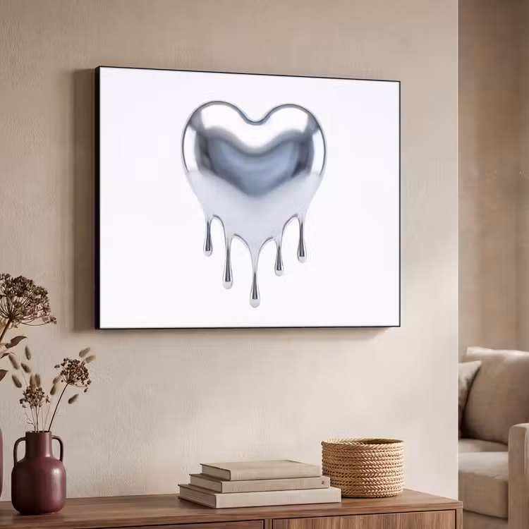 Art frame - Zilveren hart - Abstract — 7