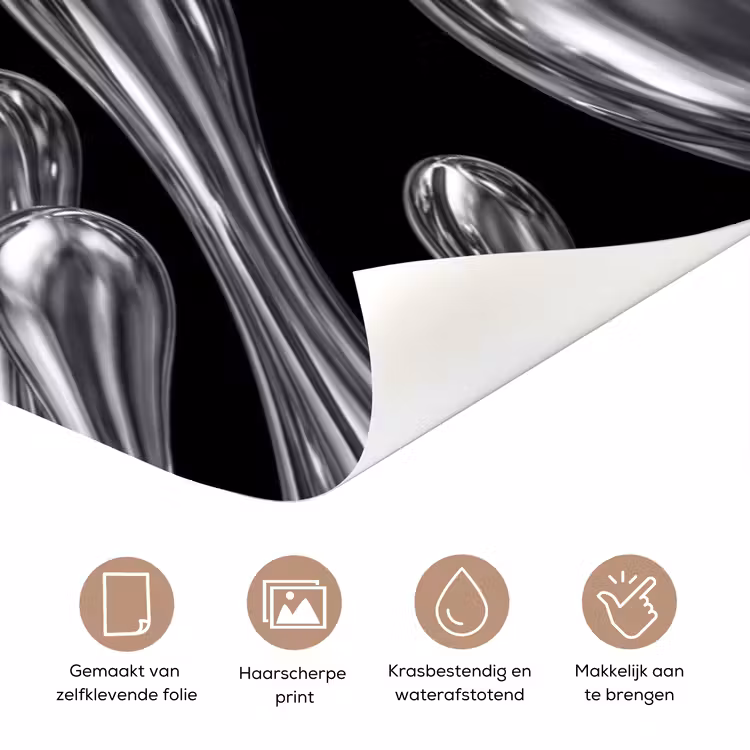 Deursticker - Abstract - Vormen - Zilver — 3