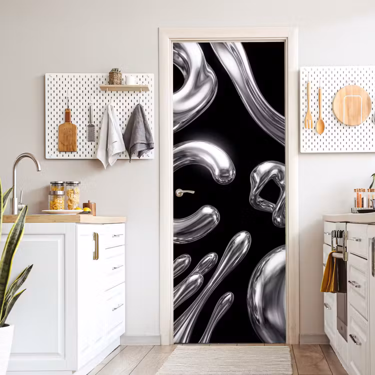 Deursticker - Abstract - Vormen - Zilver — 7