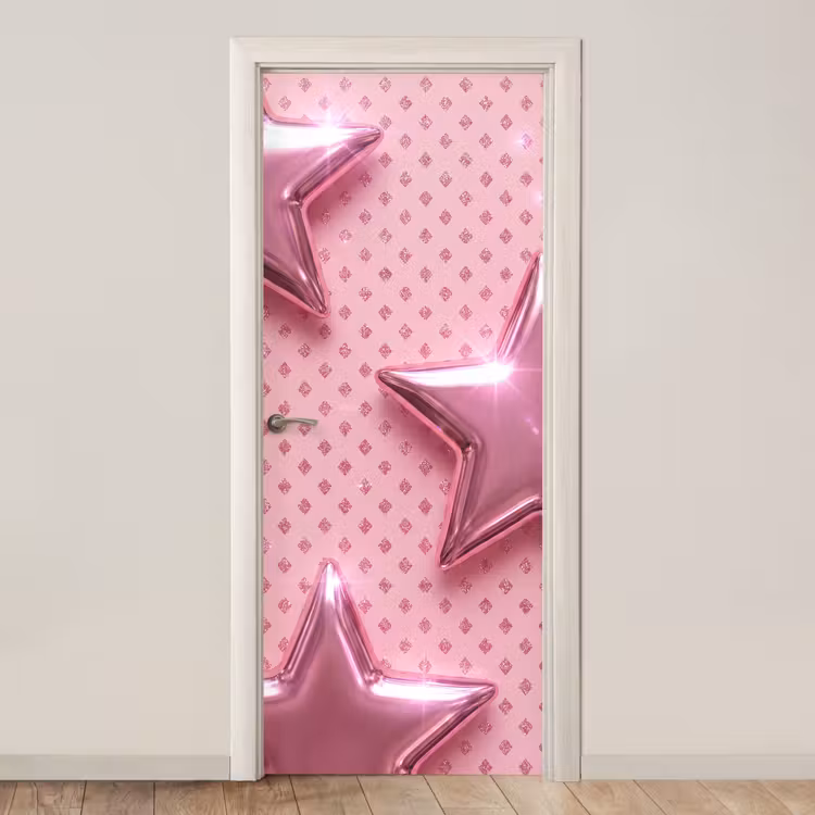 Deursticker - Sterren - Roze - Abstract — 1