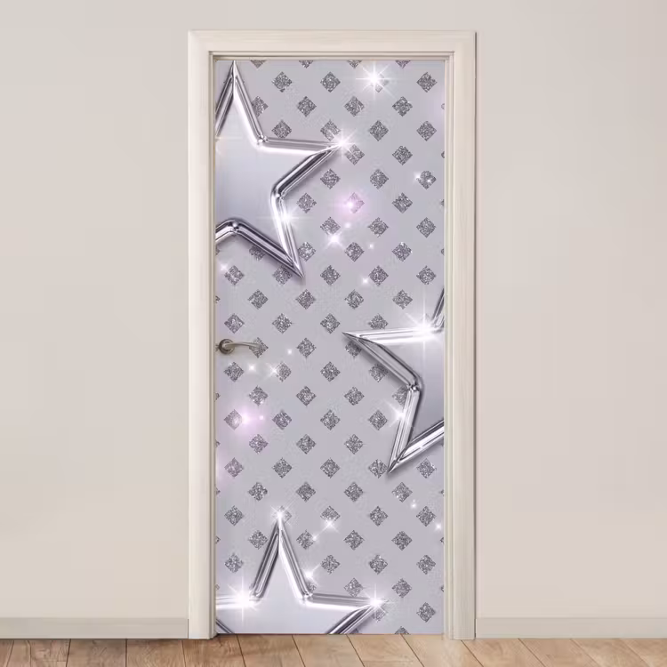 Deursticker - Sterren - Zilver - Abstract — 1