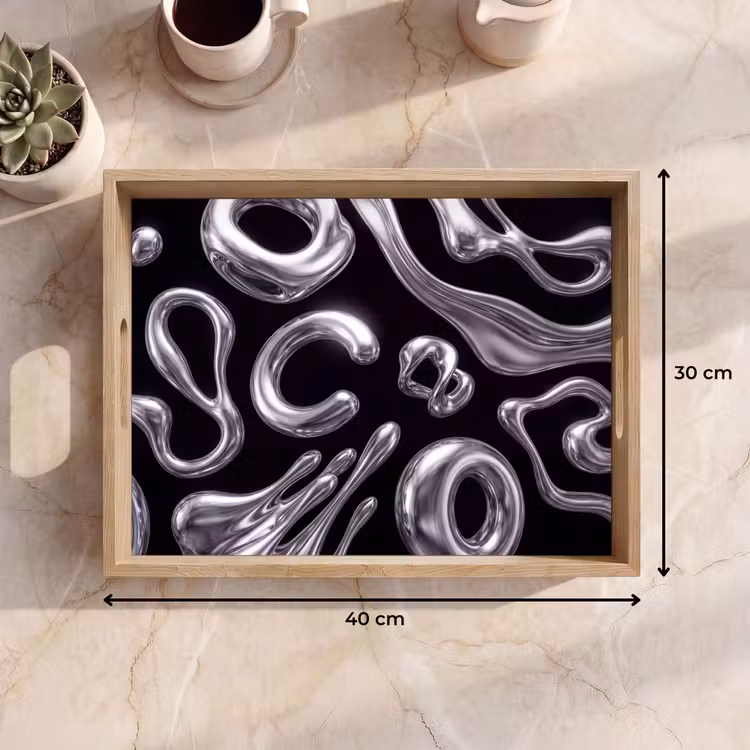 Dienblad - Abstract - Vormen - Zilver — 9