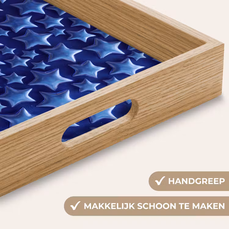 Dienblad - Blauwe sterren patroon — 5