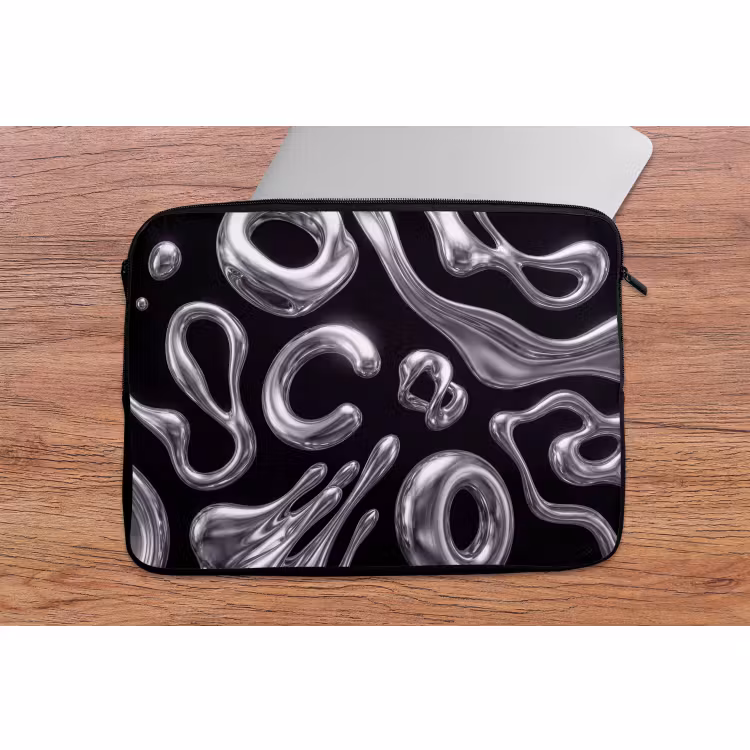 Laptophoes Abstract - Vormen - Zilver — 2