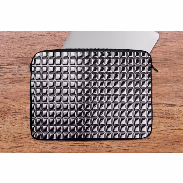 Laptophoes Patroon - Abstract - Zwart-wit — 2