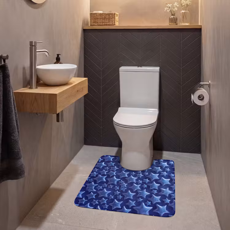WC Mat - Blauwe sterren patroon — 2