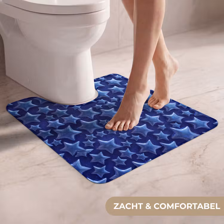 WC Mat - Blauwe sterren patroon — 5